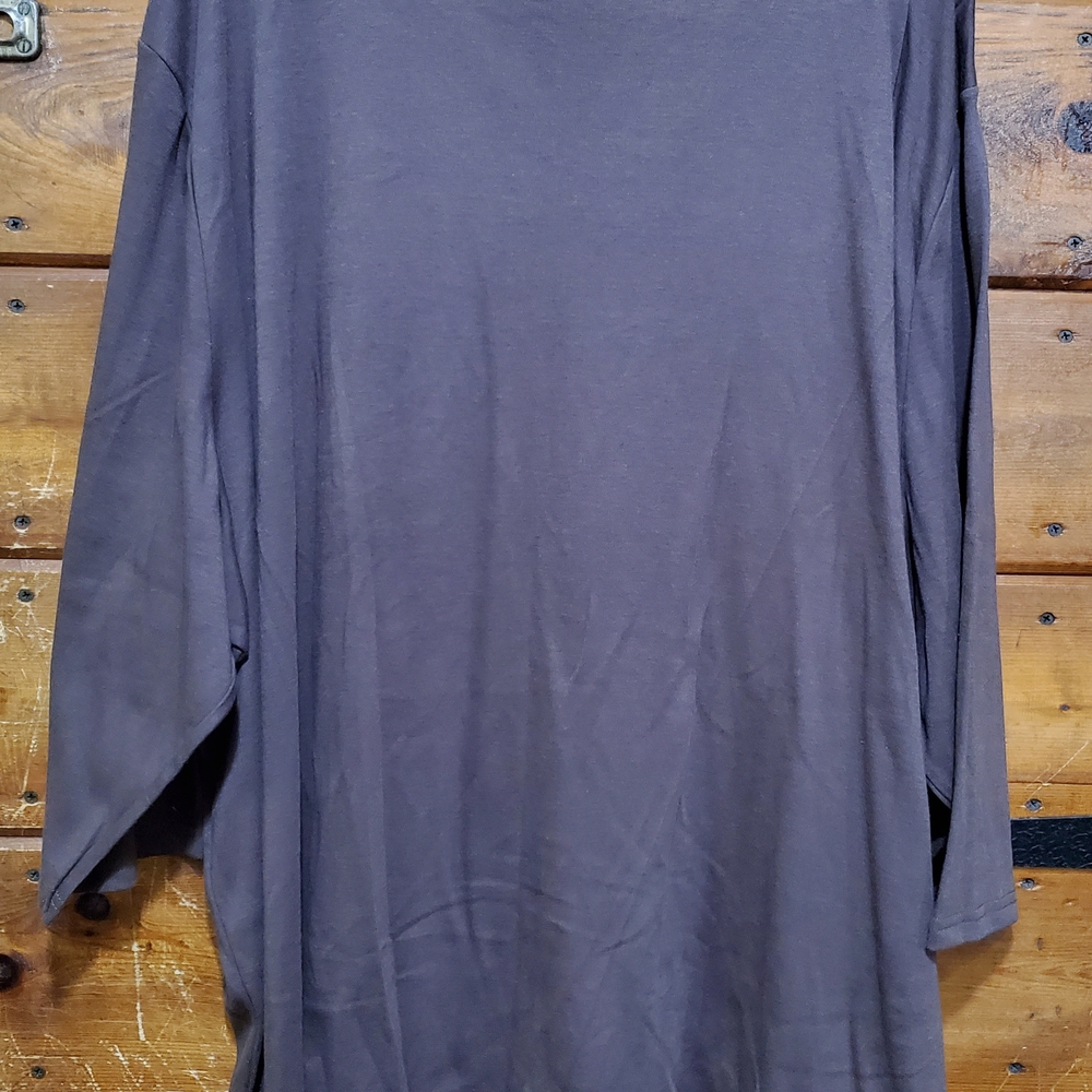 Brown Relaxed 3/4 Sleeve Blouse with Decorative - Picture 11 of 13